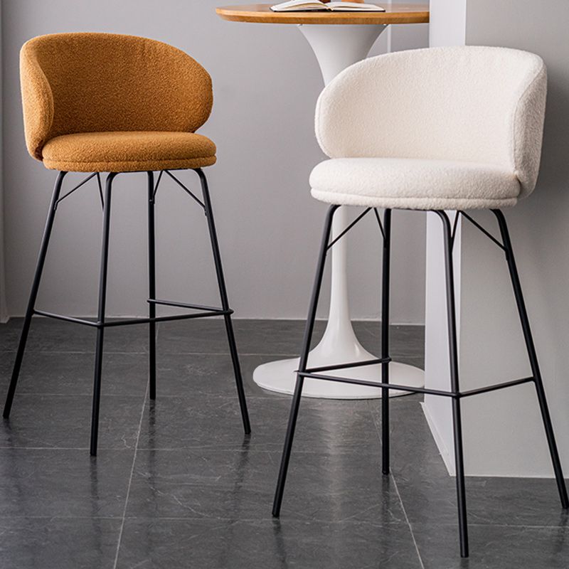 Modern Backrest Armless Counter Stool Upholstered Bar Stool with Metal 4 Legs Clearhalo 'Bar Furniture' 'Bar Stools' 'bar_stools' 'furn' 'furn_bar_stools' 'Furniture' 'Kitchen & Dining Furniture' 1200x1200_2bfaaa7d-e387-4ba6-a365-d64d4674cc19