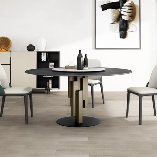 Modern Standard Round Shape Dining Table Sintered Stone Kitchen Dining Table with Pedestal Base Clearhalo ' dining_table' 'Dining Tables & Seating' 'Dining Tables' 'furn' 'furn_dining_table' 'Furniture' 'furniture_dining_table' 'Kitchen & Dining Furniture' 'kitchen&dining_furn' 'kitchen' 'kitchen_dining_table' 1200x1200_2bfae2ed-0b80-44c9-bcaf-d99a9ee2f261