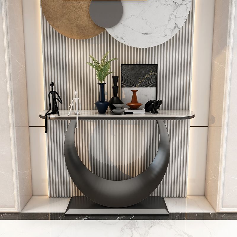 31.5" Tall Stone Accent Table Modern Stain Resistant Console Table