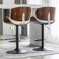 Contemporary Metal Adjustable Barstool Leather Counter Stool with Swivel in Matte Finish Clearhalo 'Bar Furniture' 'Bar Stools' 'bar_stools' 'furn' 'furn_bar_stools' 'Furniture' 'Kitchen & Dining Furniture' 1200x1200_2bfd043b-b24d-4d5b-b187-358abf0d0dd5