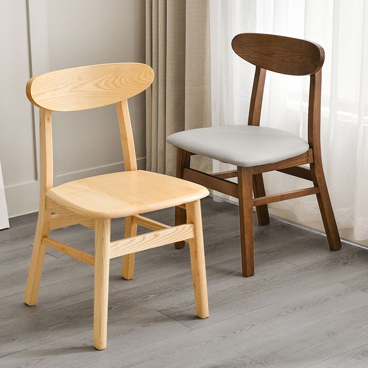 Sillas de comedor de cocina tradicionales de madera sólida silla lateral abierta