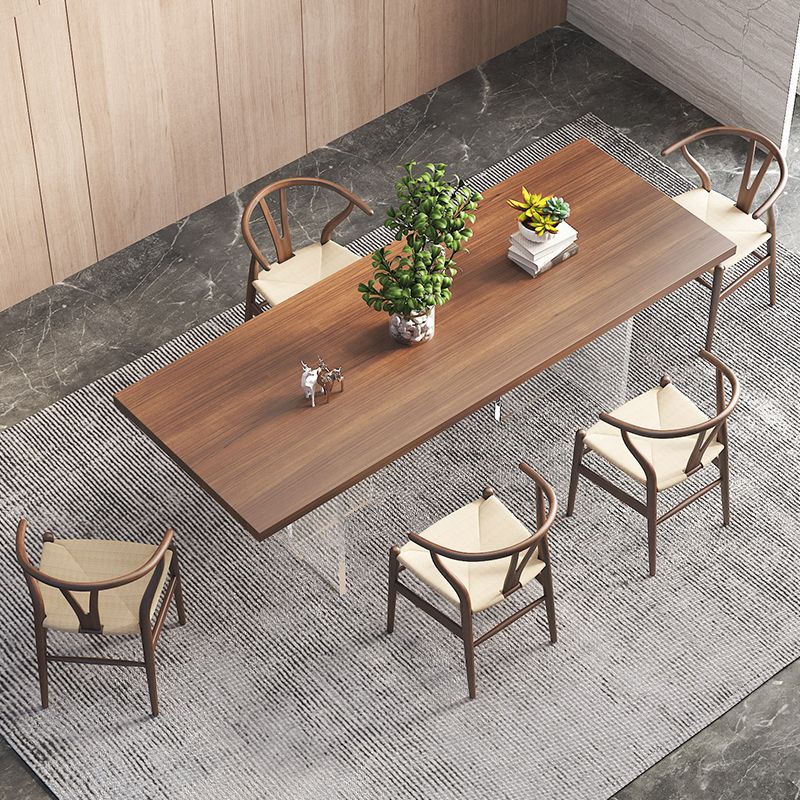 Set da pranzo moderno da 1/6 pezzi Tavolo da pranzo rettangolare in legno di pino per sala da pranzo