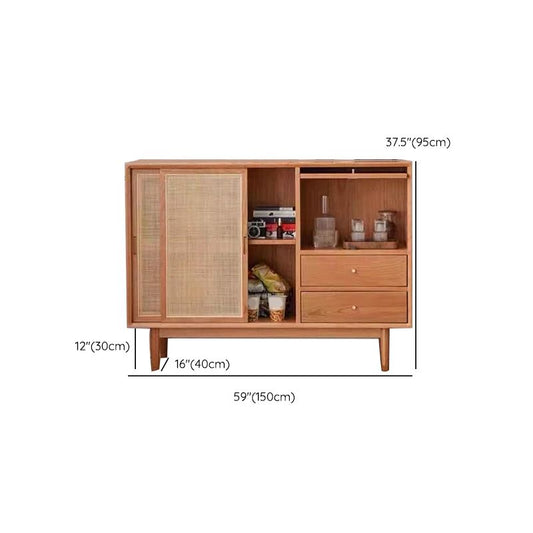 Moderno tavolo da sideboard in legno marrone server buffet a 2 cassetti per casa