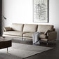 Modern Pillow Top Arm Sofa Faux/Genuine Leather Sofa in Gray