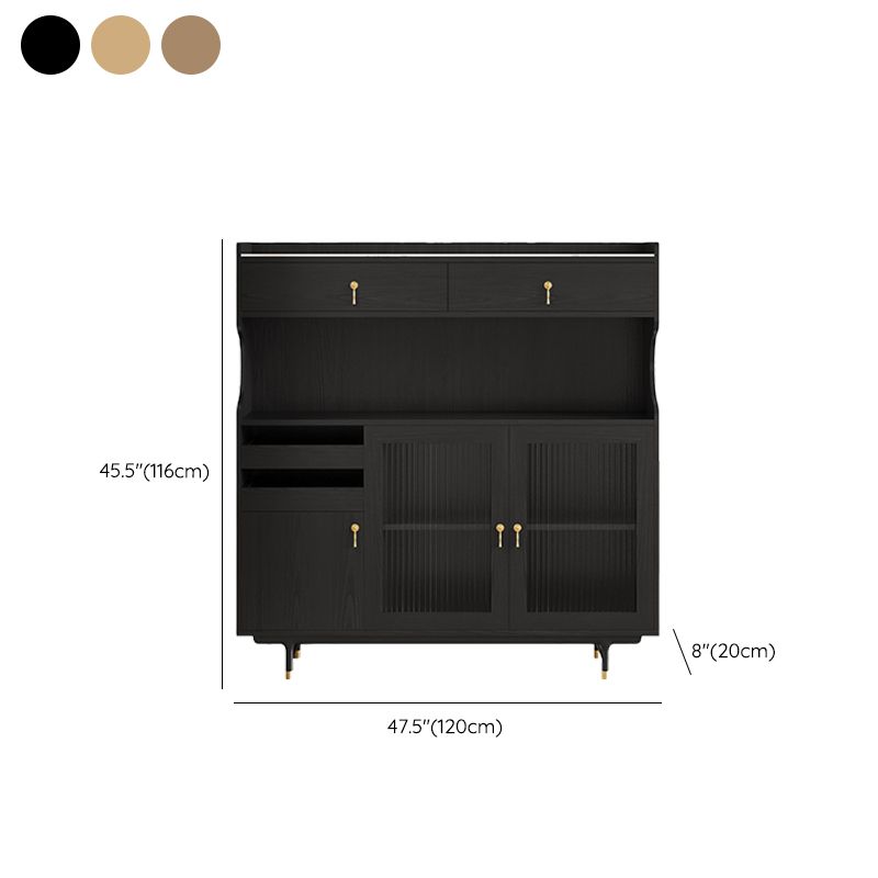 Armadio contemporaneo porte di vetro in legno con cassetto con cassetti