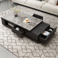 Pedestal Base Coffee Table with 3 Storage Drawers and Shelf in Grey Clearhalo 'Coffee & Accent Tables' 'Coffee Tables' 'coffee_tables' 'furn' 'furn_coffee_tables' 'Furniture' 'Living Room Furniture' 1200x1200_2bffea04-caf6-4aec-bfc8-0c38cd127648