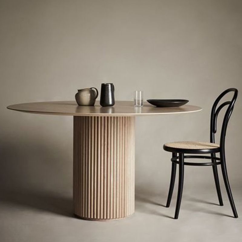 Contemporary Round Dining Table Ash Solid Wood Table with Pedestal Base for Dining Room Clearhalo ' dining_table' 'Dining Tables & Seating' 'Dining Tables' 'furn' 'furn_dining_table' 'Furniture' 'furniture_dining_table' 'Kitchen & Dining Furniture' 'kitchen&dining_furn' 'kitchen' 'kitchen_dining_table' 1200x1200_2c012aea-a668-4e8e-9bea-959dc8eeeff7