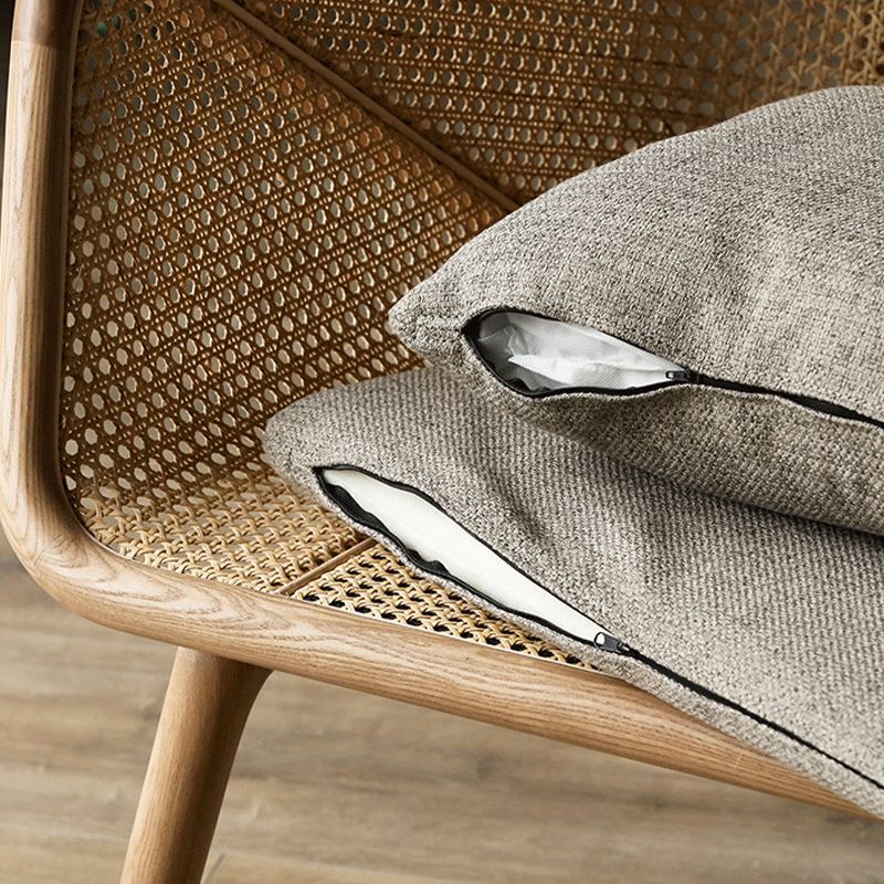 Hanged Arm Stoffsofa in grauem tropischen Sofa mit Bolsterkissen