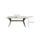 Modern Dining Table Sintered Stone Dinner Table with Wooden Base