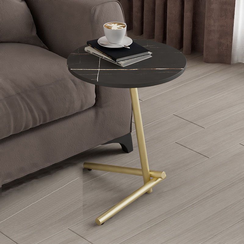 Round Slate Pedestal Side Table Modern Minimalist Side Table Clearhalo 'Coffee & Accent Tables' 'End & Side Tables' 'end_side_tables' 'furn' 'furn_end_side_tables' 'Furniture' 'Living Room Furniture' 1200x1200_2c066d6d-322d-484e-a9ed-12ac58641521