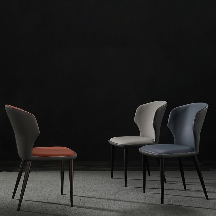 Modern Leather Dining Room Chair Wingback Armless Chair for Restaurant Use Clearhalo ' kitchen&dining_furn' 'Dining Chairs' 'Dining Tables & Seating' 'dining_chair' 'furn' 'furn_dining_chair' 'Furniture' 'furniture_dining_chair' 'Kitchen & Dining Furniture' 'kitchen' 1200x1200_2c068880-e804-4770-8d90-ad4e97eac55a