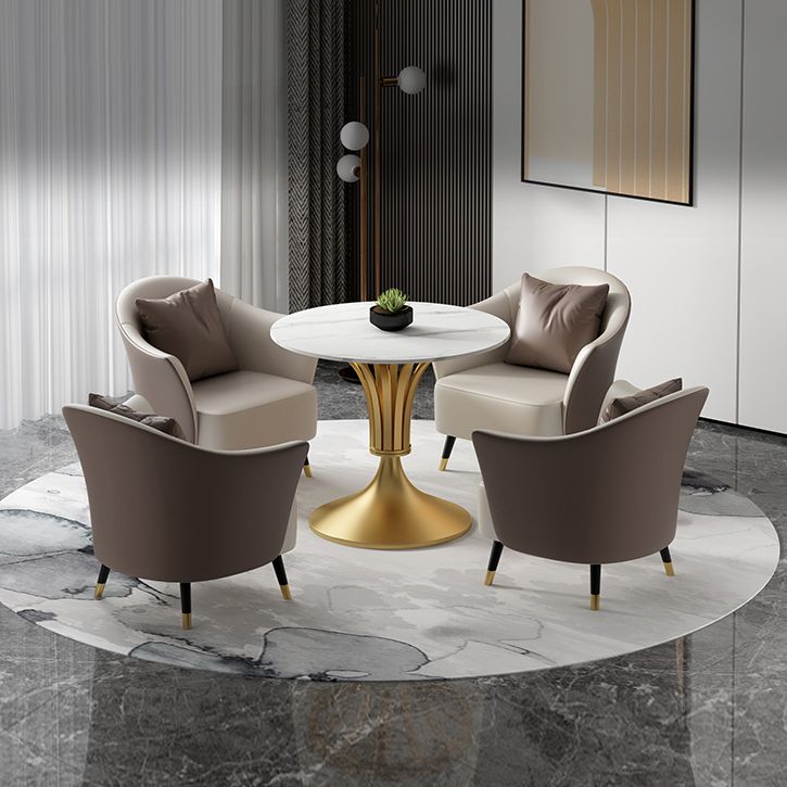 Round Shape White Dining Table Sintered Stone Table Contemporary with Tulip Base Clearhalo ' dining_table' 'Dining Tables & Seating' 'Dining Tables' 'furn' 'furn_dining_table' 'Furniture' 'furniture_dining_table' 'Kitchen & Dining Furniture' 'kitchen&dining_furn' 'kitchen' 'kitchen_dining_table' 1200x1200_2c0732c6-df99-4b4f-9405-72ecb9342851