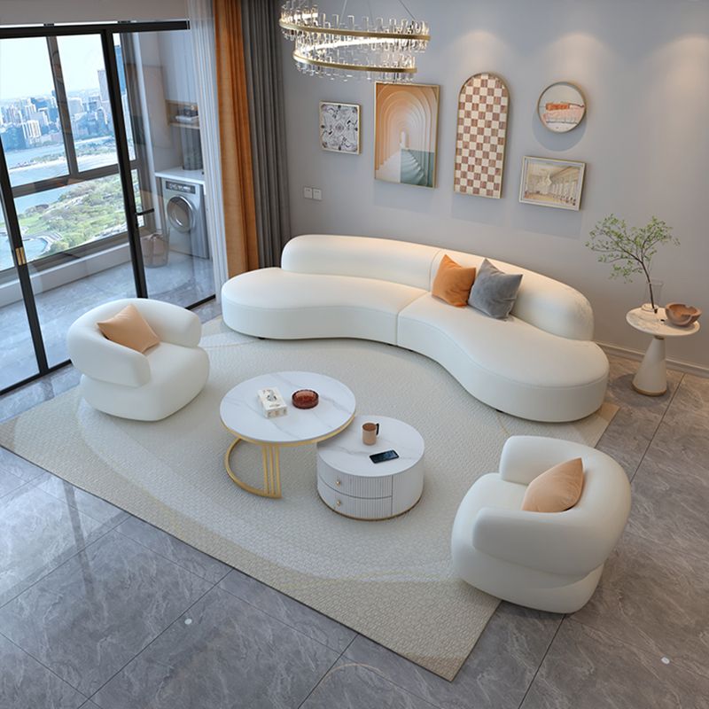 Coussin de coussin blanc en bois massif en bois incurvé pour le salon