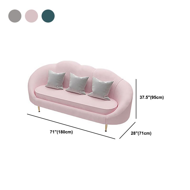 Velvet Curved Sofa Contemporary Sloped Arm Sofa for Living Room Clearhalo 'furn' 'furn_sofas' 'Furniture' 'Living Room Furniture' 'Sofa' 'sofas' 1200x1200_2c085218-2ca4-406f-9214-b13aaf4f145d