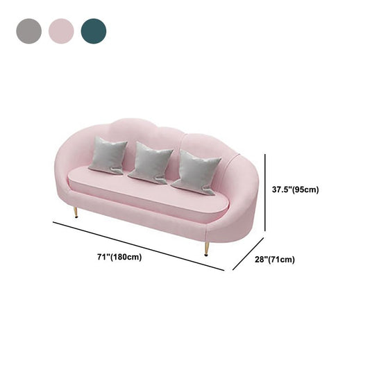 Velvet Curved Sofa Contemporary Sloped Arm Sofa for Living Room Clearhalo 'furn' 'furn_sofas' 'Furniture' 'Living Room Furniture' 'Sofa' 'sofas' 1200x1200_2c085218-2ca4-406f-9214-b13aaf4f145d