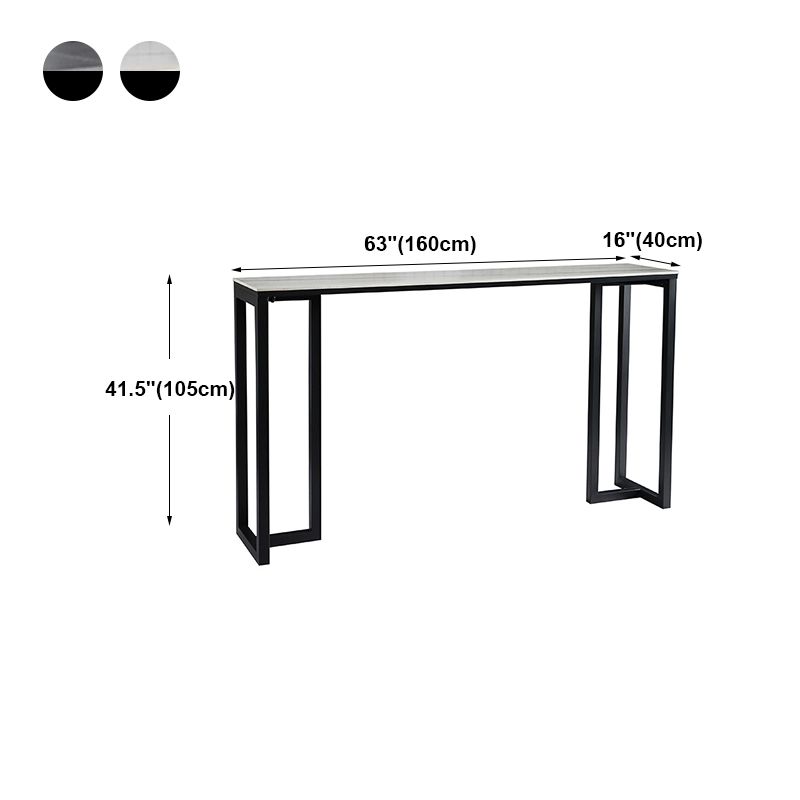 Contemporary Rectangle Bar Dining Table Indoor Bar Table with Black Metal Base Clearhalo 'Bar Furniture' 'Bar Tables' 'bar_tables' 'furn' 'furn_bar_tables' 'Furniture' 'furniture_bar_tables' 'Kitchen & Dining Furniture' 'kitchen&dining_furn' 'kitchen' 1200x1200_2c09eed4-84b6-42b3-9e07-d2ecc2dcdaa1