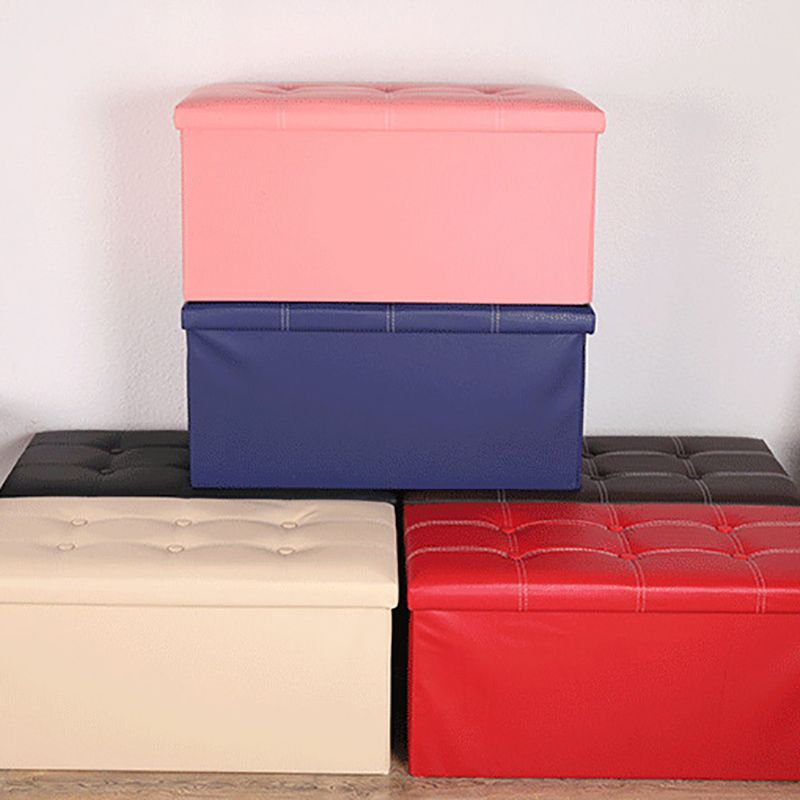 Ottomano in pelle finta alla moda semplice trapunpolo rossi con il rettangolo