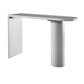 Industrial White Pub Bar Table Wood Double Pedestal Bar Dining Table Fixed Table Clearhalo 'Bar Furniture' 'Bar Tables' 'bar_tables' 'furn' 'furn_bar_tables' 'Furniture' 'furniture_bar_tables' 'Kitchen & Dining Furniture' 1200x1200_2c0a8199-b121-4119-abf4-ecc543e6f6e4