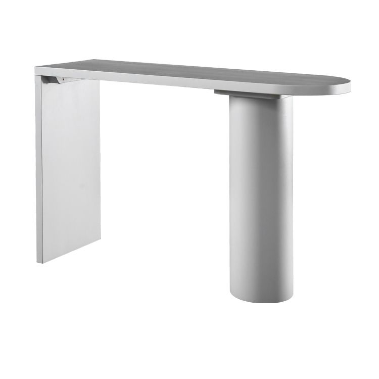 Industrial White Pub Bar Table Wood Double Pedestal Bar Dining Table Fixed Table Clearhalo 'Bar Furniture' 'Bar Tables' 'bar_tables' 'furn' 'furn_bar_tables' 'Furniture' 'furniture_bar_tables' 'Kitchen & Dining Furniture' 1200x1200_2c0a8199-b121-4119-abf4-ecc543e6f6e4