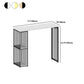 Mesa de bar rectangular estilo Glam, mesa de comedor de madera maciza de pino con almacenamiento
