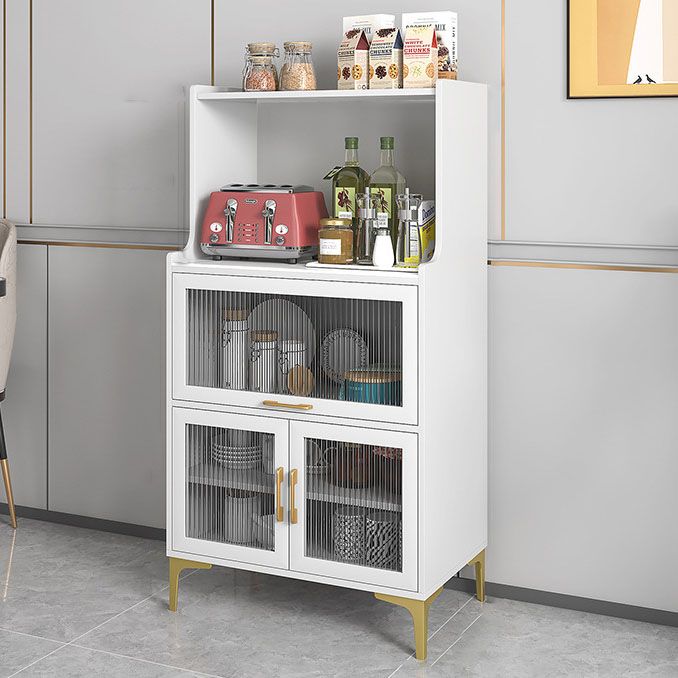 Glamour open opslagbilebord steen en houten dressoir voor woonkamer