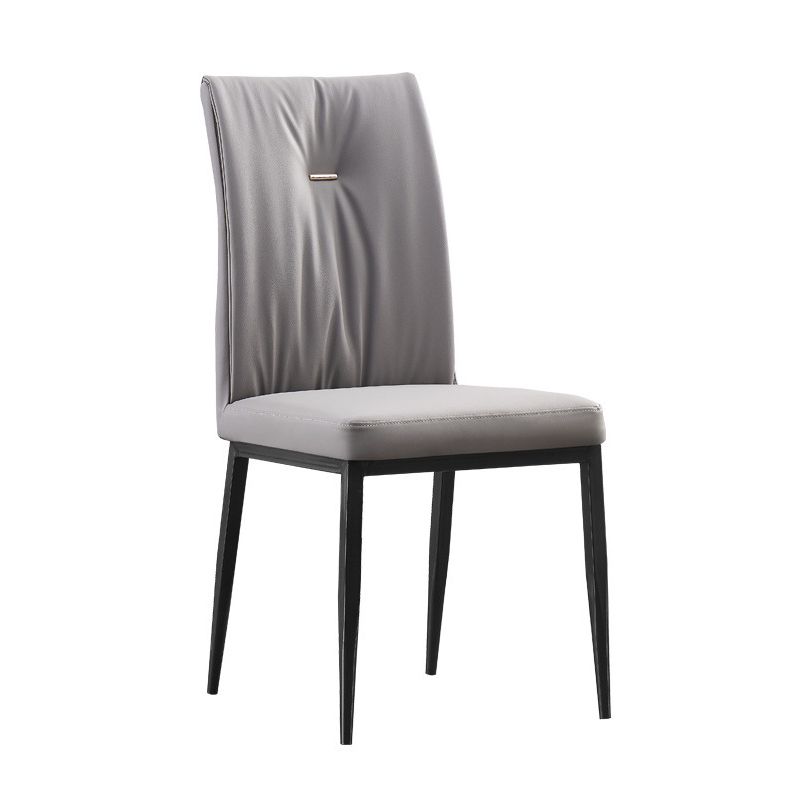 Modern Contemporary Leather Parsons Chair Side Dining Chairs with Metal Legs Clearhalo ' kitchen&dining_furn' 'Dining Chairs' 'Dining Tables & Seating' 'dining_chair' 'Furniture' 'furniture_dining_chair' 'Kitchen & Dining Furniture' 'kitchen' 1200x1200_2c0c4181-a461-436f-bb7d-610a3e561530