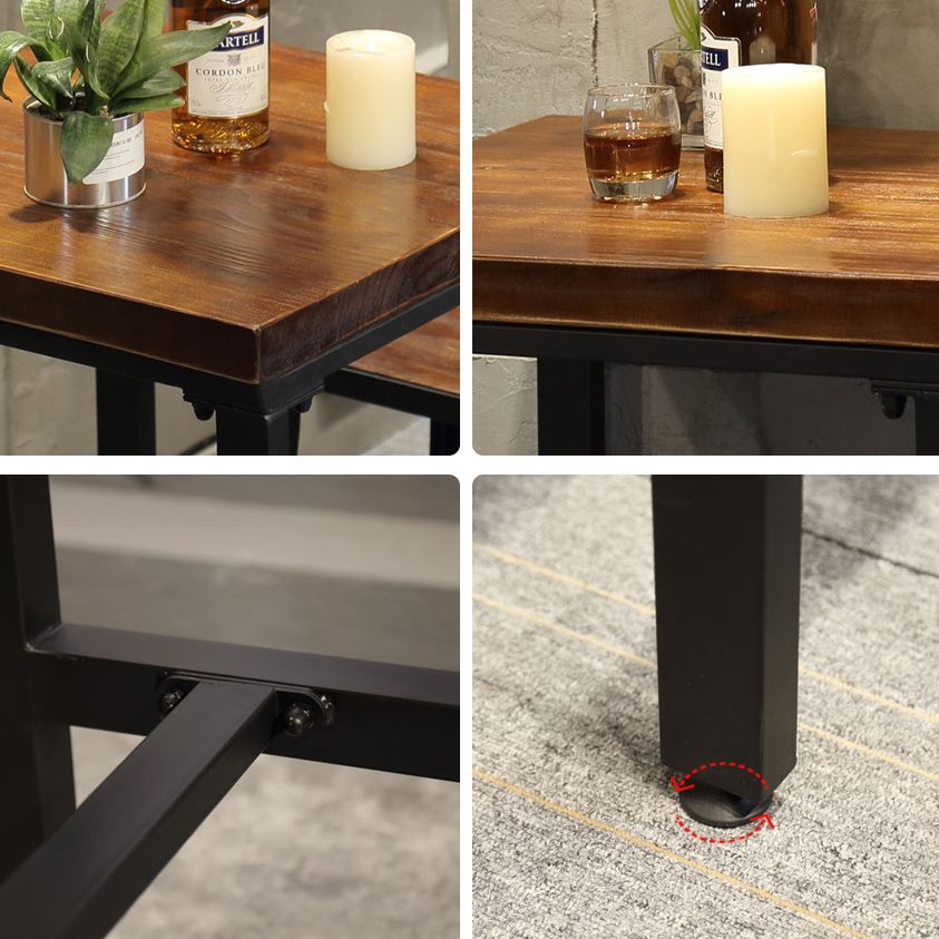 Industrial 1/2/3/5 Pièces Ensemble de table de bar à bois massif