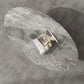 Glam Slate Coffee Cocktail Table Abstract Oval Coffee Table for Living Room