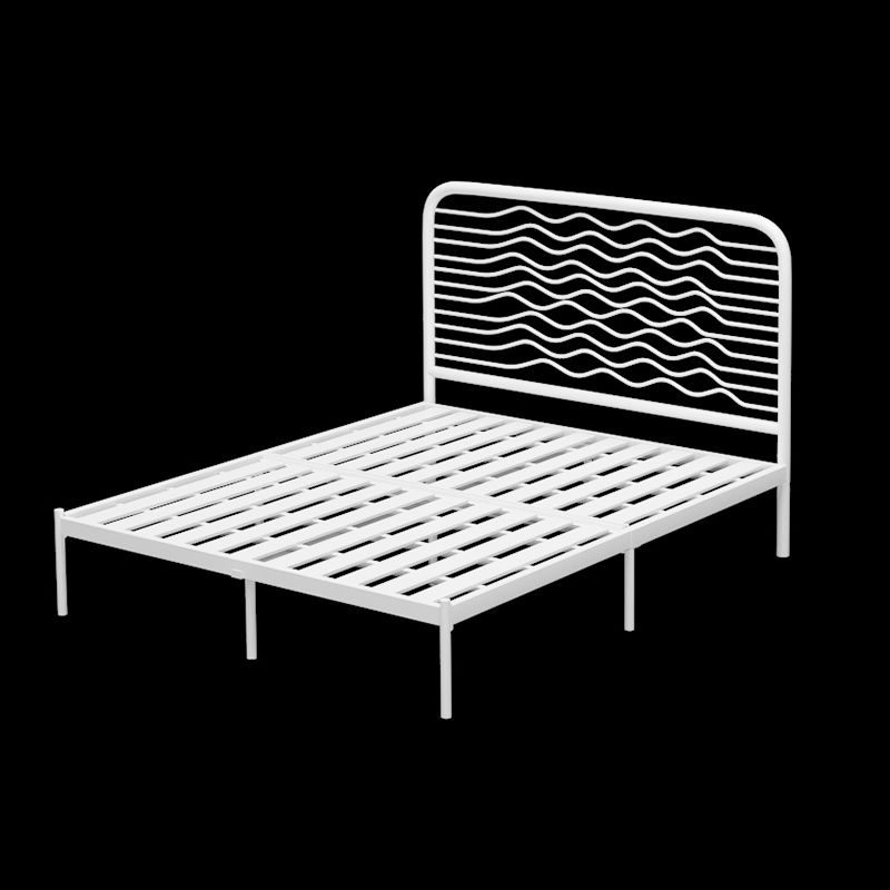 Glam Metallic Standard Bed, Beveled Open-Frame Headboard Bed Frame Clearhalo 'Bedroom Furniture' 'Beds' 'furn' 'furn_beds' 'Furniture' 1200x1200_2c0f0f93-4da0-4d23-b798-67042b53e517