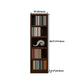 9.65"W Bookcase Contemporary Style Closed Back Brown Bookshelf for Home Office