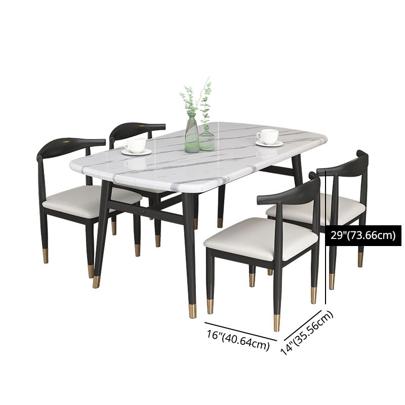 Modern Sintered Stone Dining Table Furniture with Rectangle Shape Dinette Set with 4 Legs Table Clearhalo 'Dining Room Sets' 'Dining Tables & Seating' 'dining_room_set' 'furn' 'furn_dining_room_set' 'Furniture' 'furniture_dining_room_set' 'Kitchen & Dining Furniture' 'kitchen&dining_furn' 'kitchen' 1200x1200_2c110d9f-c2bf-4009-9e13-8be32028cc0e