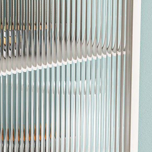 Libreria moderna in acciaio, scaffale per la porta chiusa in vetro per qualsiasi stanza