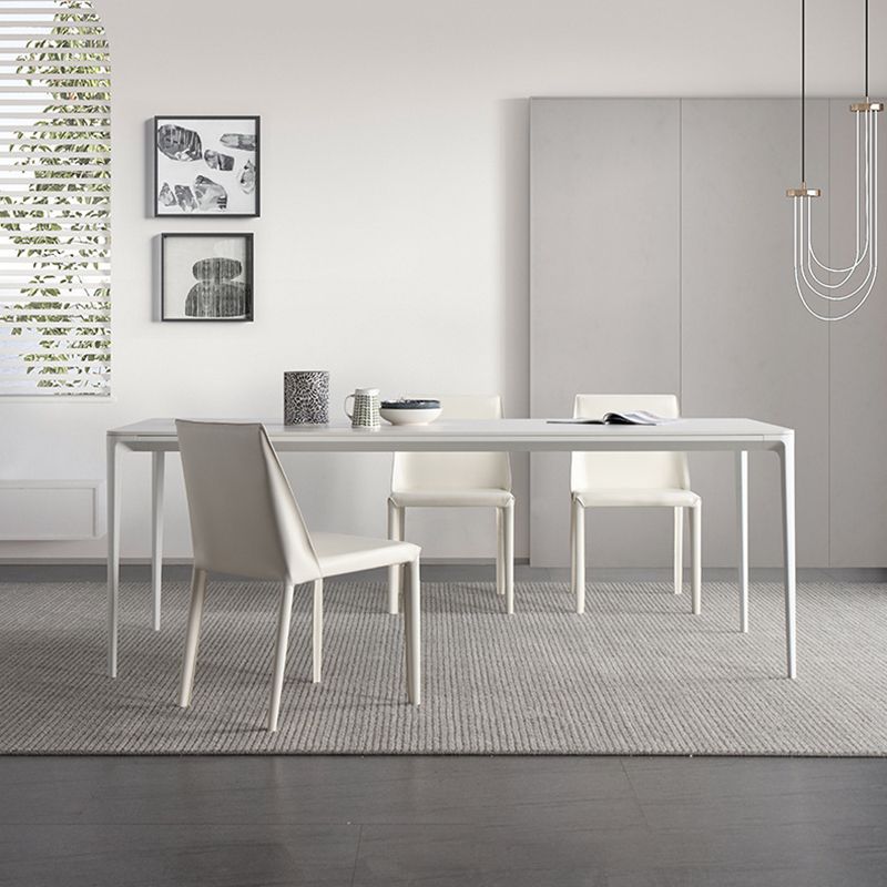 Modern Standard Sintered Stone Dining Set White Rectangle Shape Dining Set for Kitchen Clearhalo 'Dining Room Sets' 'Dining Tables & Seating' 'dining_room_set' 'Furniture' 'furniture_dining_room_set' 'Kitchen & Dining Furniture' 'kitchen&dining_furn' 'kitchen' 1200x1200_2c12e42b-46bc-4503-b272-c24d9d49fb7a