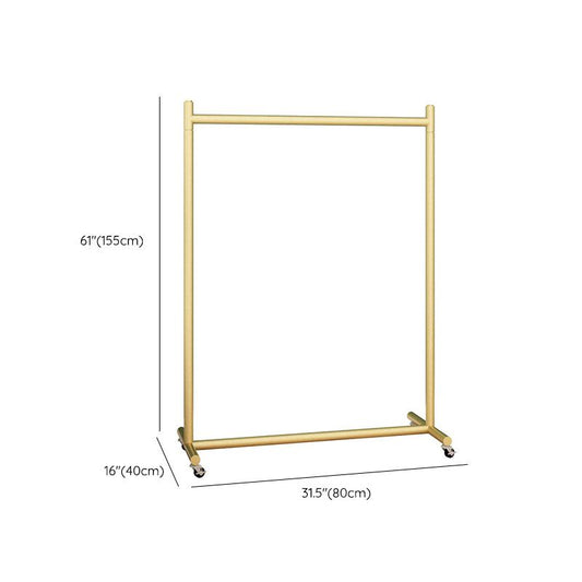 Glam Hall Tree Metal Framed Hanging Rail et Castors Cabinet