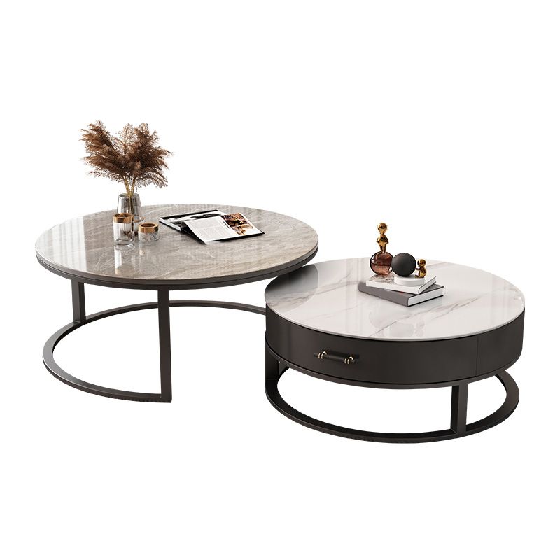Slate Coffee Cocktail Table Frame Coffee or End Table with Storage Drawers Clearhalo 'Coffee & Accent Tables' 'Coffee Tables' 'coffee_tables' 'furn' 'furn_coffee_tables' 'Furniture' 'Living Room Furniture' 1200x1200_2c15f743-9dfb-4265-823c-1d936af48091