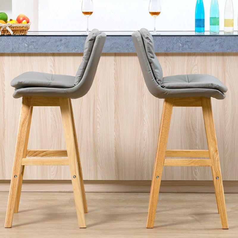 Leather Bucket Bar Stool Low Back Modern Indoor Counter Stool with Wood Legs Clearhalo 'Bar Furniture' 'Bar Stools' 'bar_stools' 'furn' 'furn_bar_stools' 'furniture_bar_stools' 'Kitchen & Dining Furniture' 'kitchen&dining_furn' 'kitchen' 'kitchen_furn' Furniture' 1200x1200_2c162ad8-8955-4245-9218-2eef71c039cc