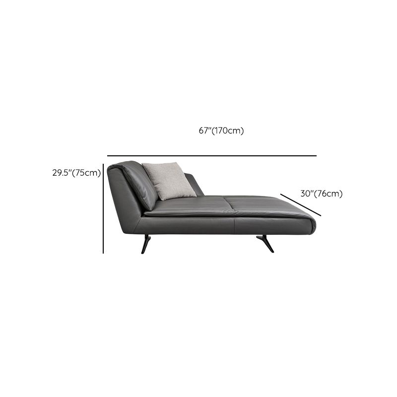 Modern Cushioned Chaise Lounge Leather Recessed Arms Chaise with Pillow Clearhalo 'Chairs & Seating' 'Chaise Lounge' 'chaise_lounge' 'furn' 'furn_chaise_lounge' 'Furniture' 'Living Room Furniture' 1200x1200_2c168b17-e9e9-46a7-aac3-140452d1eac7