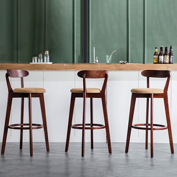 Contemporary Beech Home Barstool Matte Finish Upholstered Bar Stools Clearhalo 'Bar Furniture' 'Bar Stools' 'bar_stools' 'furn' 'furn_bar_stools' 'Furniture' 'Kitchen & Dining Furniture' 1200x1200_2c180de6-4bf2-4b43-86ff-6d5b2feaadaa
