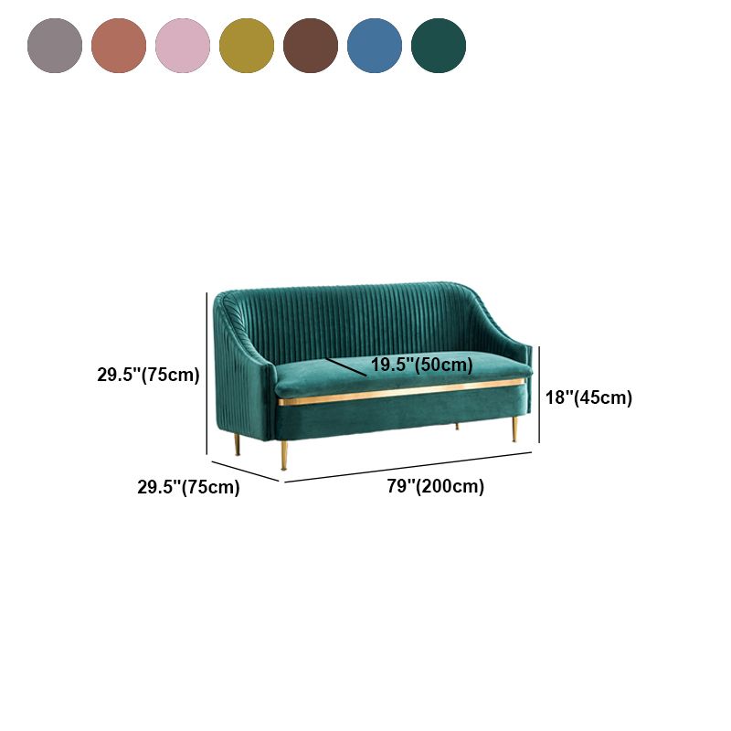 29.5"H Microsuede / Velvet Solid Color Sloped Arm Sofa for Living Room Clearhalo 'furn' 'furn_sofas' 'Furniture' 'furniture_sofas' 'Living Room Furniture' 'Sofa' 'sofas' 1200x1200_2c18182c-cc2c-47cb-ba12-dd7e7f5d25f9