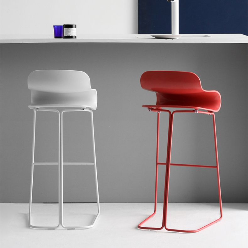 Backrest Armless Counter Stool Modern Iron Bar Stool with Plastic Cushion Clearhalo 'Bar Furniture' 'Bar Stools' 'bar_stools' 'furn' 'furn_bar_stools' 'Furniture' 'Kitchen & Dining Furniture' 1200x1200_2c186e09-99eb-4621-a96a-4c4e016a13d0