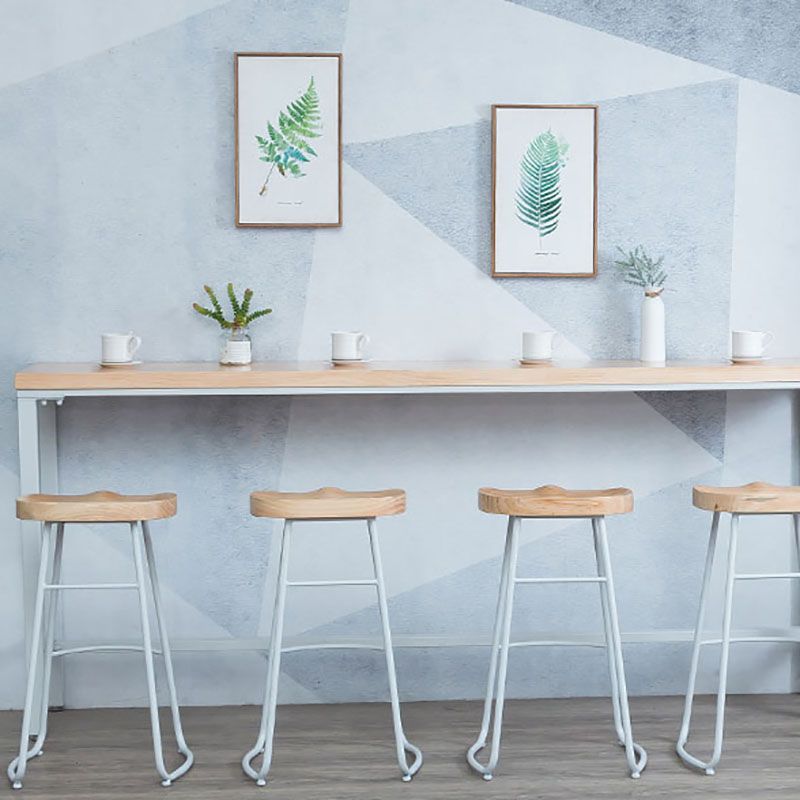 Industrial Bar Table 42-inch Height Original Wood Top Metal Base Bistro Table, Only Table Clearhalo 'Bar Furniture' 'Bar Tables' 'bar_tables' 'furn' 'furn_bar_tables' 'Furniture' 'furniture_bar_tables' 'Kitchen & Dining Furniture' 'kitchen&dining_furn' 'kitchen' 1200x1200_2c18aa2c-2448-4e42-835f-3cf03d24b61e