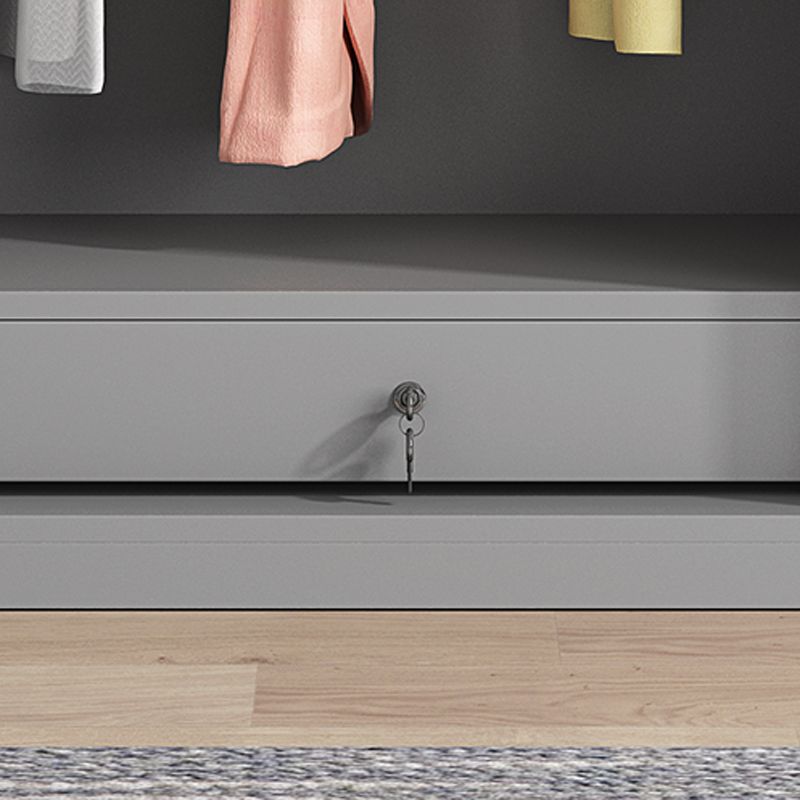 Armoire de couleur gris armoire en bois de chambre à coucher placard avec 1 tiroir