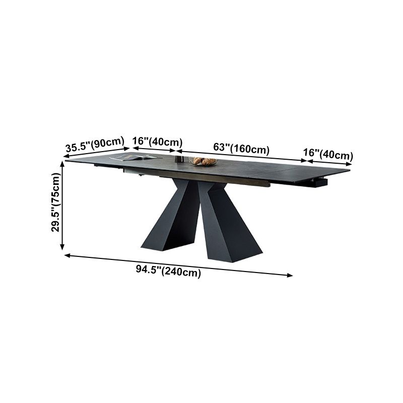Modern Gray Dining Table Rectangle Sintered Stone Dining Table with Metal Base Clearhalo ' dining_table' 'Dining Tables & Seating' 'Dining Tables' 'furn' 'furn_dining_table' 'Furniture' 'furniture_dining_table' 'Kitchen & Dining Furniture' 'kitchen&dining_furn' 'kitchen' 'kitchen_dining_table' 1200x1200_2c1a07a0-a9b0-42f2-ae7a-d8479902633a