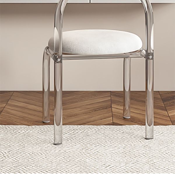 Glam Style Acrylic White Slate Table Top Transparent Base with 2 Drawer Dresser