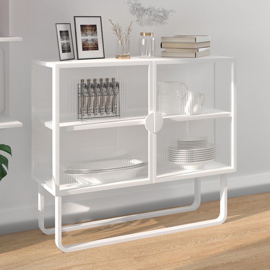 Glam Living Room Buffet 35.5"H Metal Glass Doors Sideboard for Kitchen Clearhalo 'buffet_sideboard' 'Buffets & Sideboards' 'furn' 'furn_buffet_sideboard' 'Furniture' 'Kitchen & Dining Furniture' 1200x1200_2c1ae15d-a3f7-4cab-84fc-2253f69d6f7f