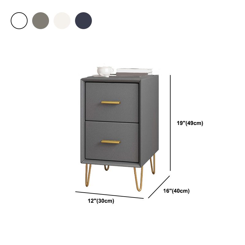 Comodino in legno 18,5 "/19.2" alto 2 - comodino di cassetti in bianco / blu / grigio