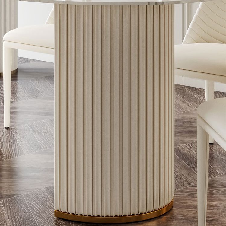 Oval Double Pedestal Modern Dining Table White Fixed Table with Sintered Stone Clearhalo ' dining_table' 'Dining Tables & Seating' 'Dining Tables' 'Furniture' 'furniture_dining_table' 'Kitchen & Dining Furniture' 'kitchen&dining_furn' 'kitchen' 'kitchen_dining_table' 1200x1200_2c1d3f5a-e05c-4c45-8a87-6c93fbdacc41