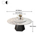 Marble Round Dining Table Contemporary Style Dining Site Table with Turntable