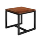 Solid Wood Dining Table Industrial Square Table with Black Frame