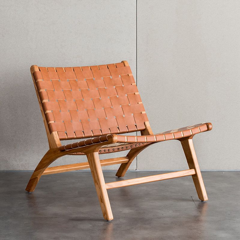 Woven Back Lounge Chair Basic Four Leg Solid Wood Chair for Living Room Clearhalo 'Accent Chairs' 'accent_chairs' 'Chairs & Seating' 'furn' 'furn_accent_chairs' 'Furniture' 'Living Room Furniture' 1200x1200_2c206bb6-1d4d-4ee9-a682-093210441cae